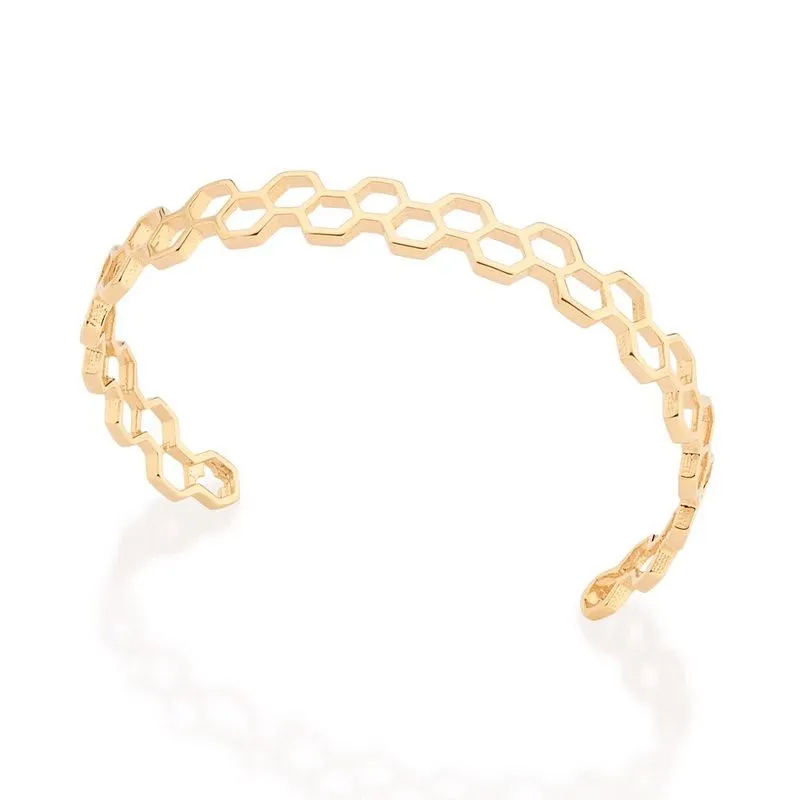 Bracelete Rommanel Banhado Ouro 18k Colmeia 552103