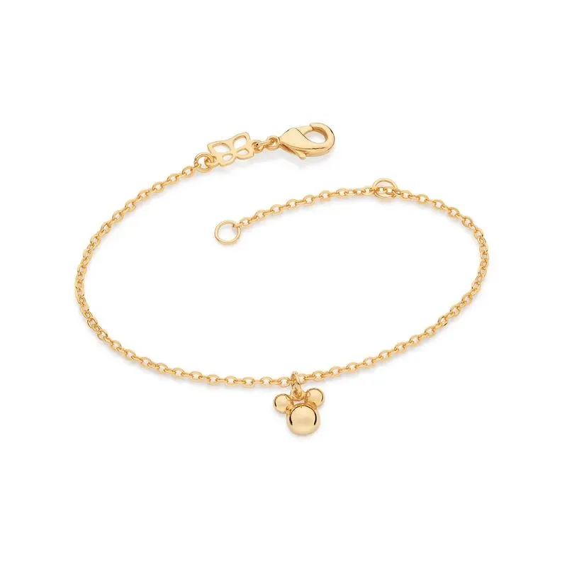 Pulseira Infantil Rommanel Disney Mickey 552126 Banhado Ouro 18k