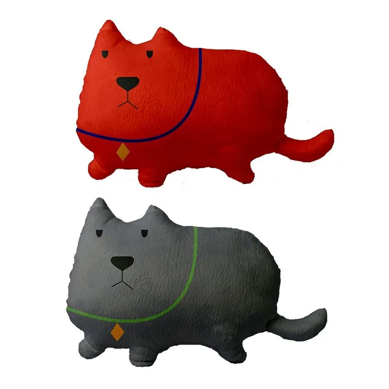 Kit 2 Almofadas Cachorro Para Sofá Sala Vermelho e Cinza