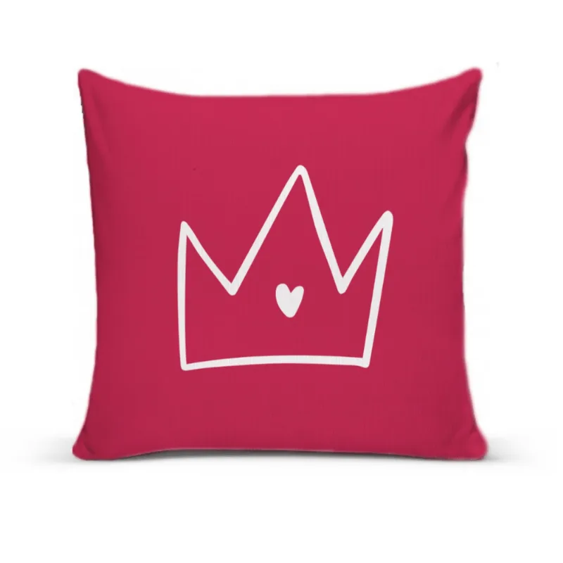 Almofada Para Sofá Sala Com Enchimento 40x40 Coroa Rosa