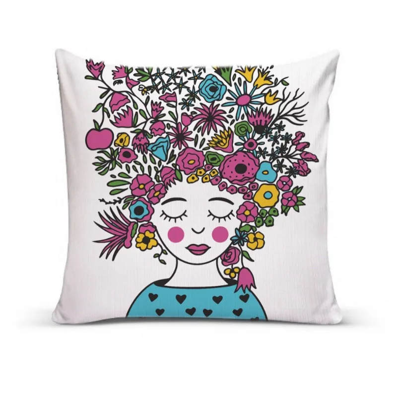 Almofada Para Sofá Sala Com Enchimento 40x40 Mulher Floral