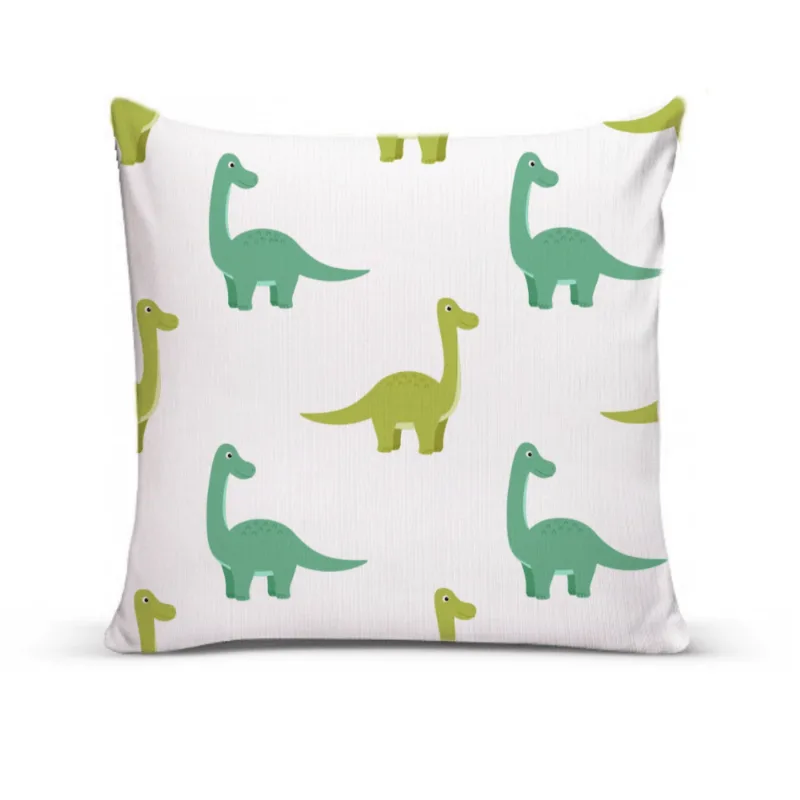 Capa De Almofada Para Sofá 40x40 Dinossauros Verdes