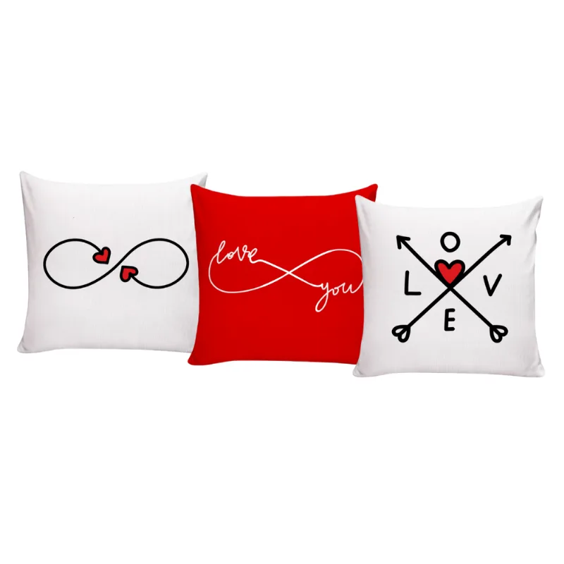 Kit 3 Almofadas Decorativas Para Sofá 40x40 Amor Casal