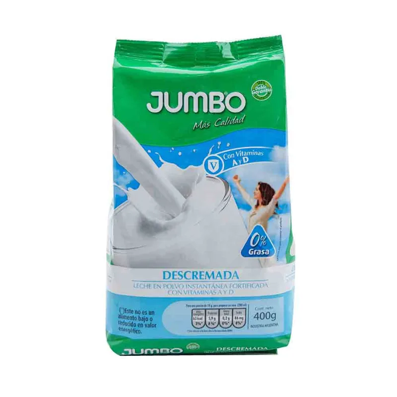 Leche En Polvo Descremada Jumbo C/vitamina A+d Leche En Polvo Jumbo Descremada Con Vitaminas A+d 400 Gr