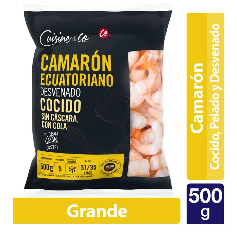 Camarón Cocido Sin Cáscara con Cola XL 500 g
