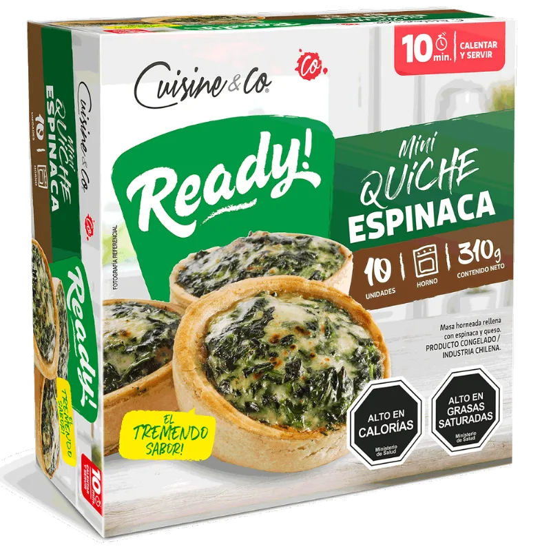 Mini Quiche Espinaca Queso Congelada 310 g