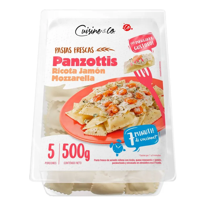 Panzotti Ricotta Jamón Mozarella 500 g