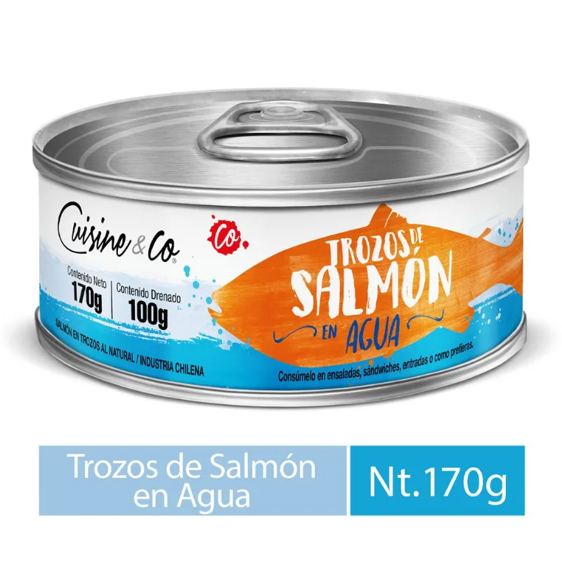Salmón Lata Al Natural 100 g drenado, 170 g neto