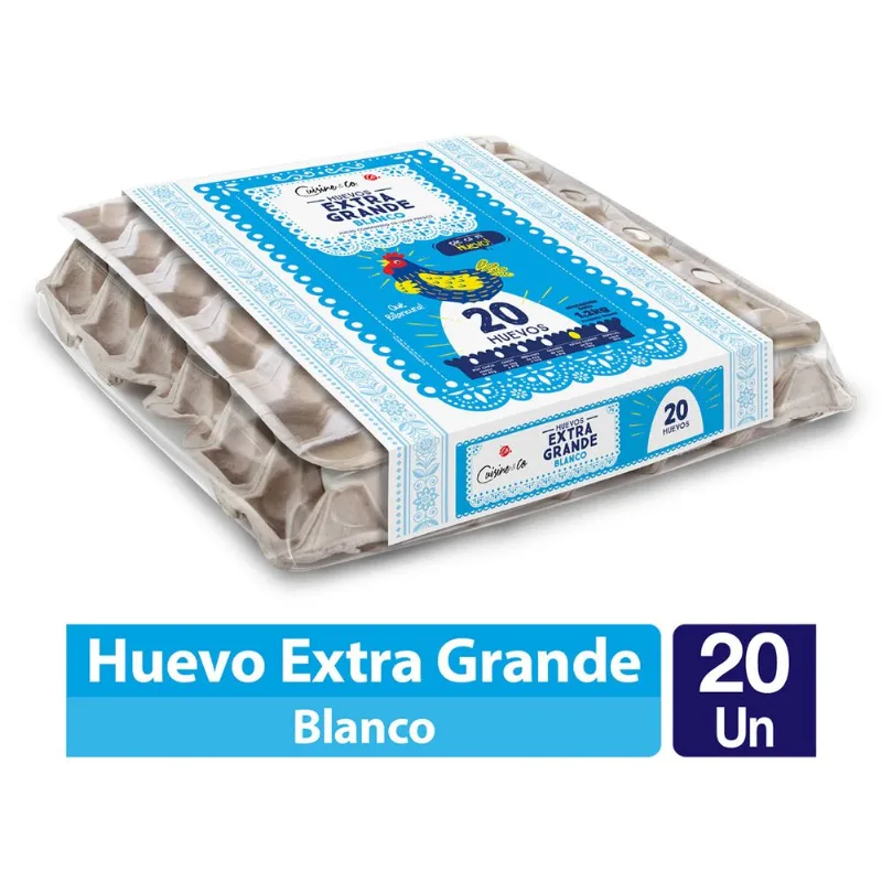 Huevos Cuisine & Co Extra Grandes Blancos 20 un.