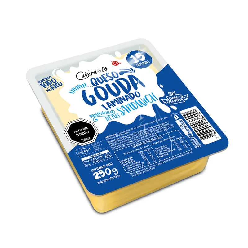 Queso Gauda Cuisine & Co Envasado Laminado 250 g