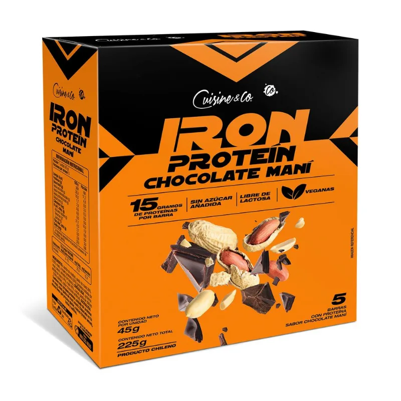Barra Proteína Cuisine & Co Vegana Chocolate Maní 5 un.
