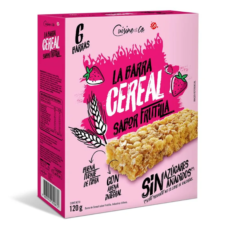 Barra de Cereal Cuisine & Co Frutillas 6 un.