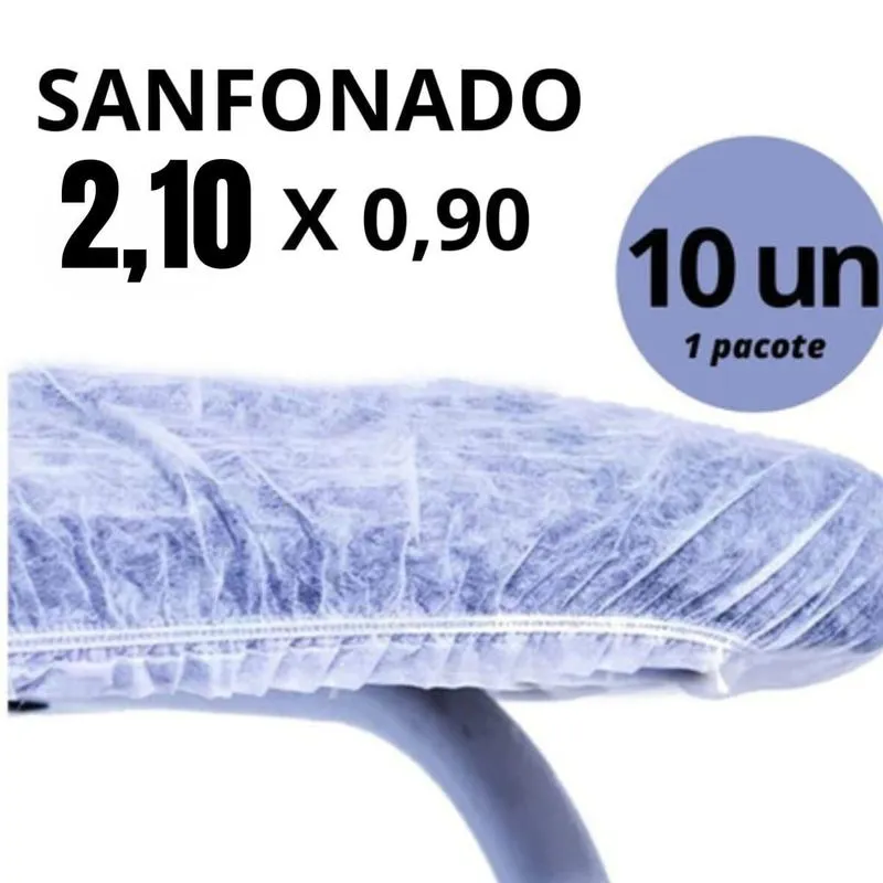 10 Lencol Desc Sanfonado C/elastico Branco 2,10 X 0,90 Mts
