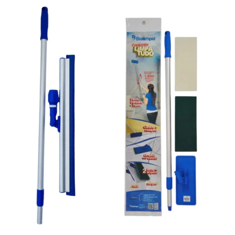 Suporte Limpa Tudo Fibra Cabo Extensível Rodo Twister C/Cabo