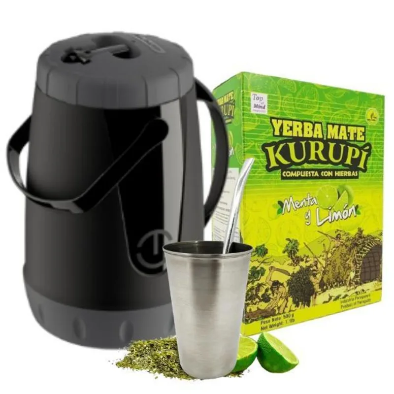 Kit Tereré Garrafa 2,5l + Copo Inox + Bomba + Erva Kurupi