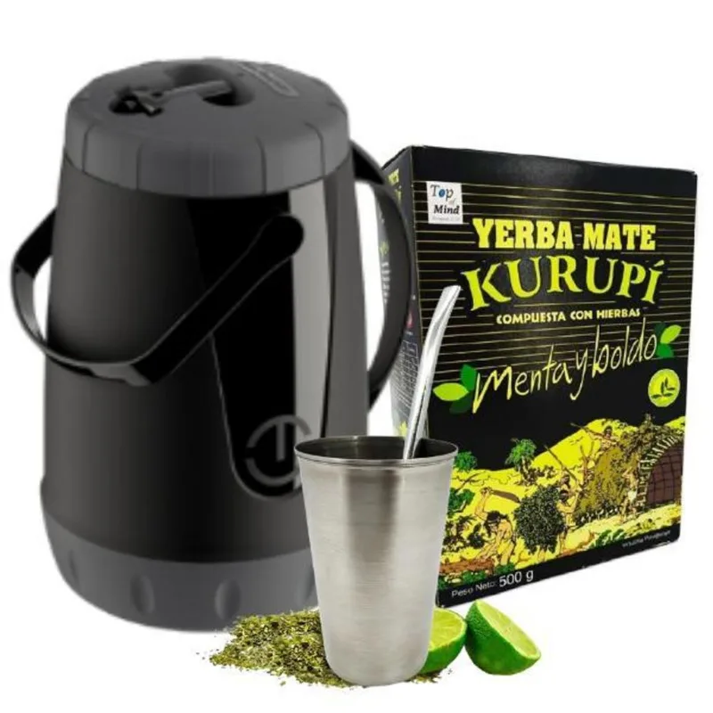 Kit Tereré Garrafa 2,5l + Copo Inox + Bomba + Erva Kurupi