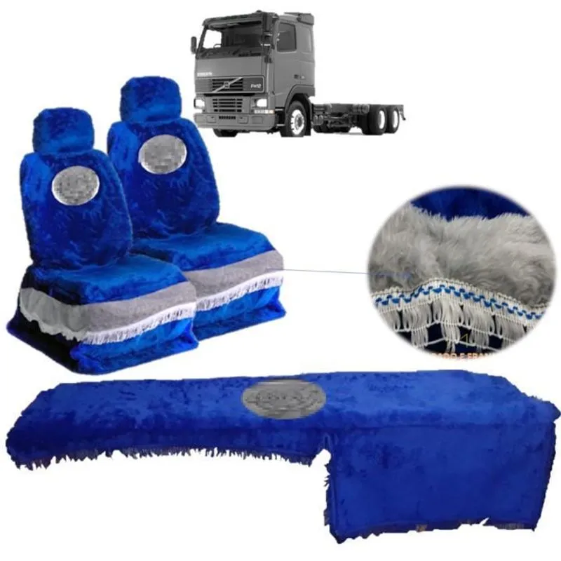 Capa Banco E Painel Chinil Azul Para Volvo Fh Até 2009