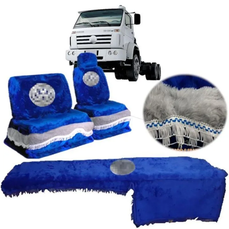 Capa Banco Sofá E Painel Chinil Azul Para Vw Worker Até 1999