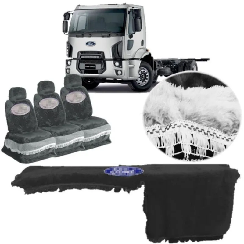 Capa Banco E Painel Chinil Cinza Para Cargo 2011/15 3 Bancos