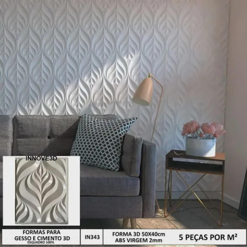 Forma 3d Molde Gesso 3d Folha Plus 50x40cm Abs 2mm Molde Para Gesso/cimento/concreto IN343