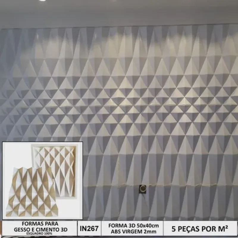 Forma 3d Molde gesso 3d Diamond 50x40 Abs 2mm Molde para Gesso/cimento/concreto IN267