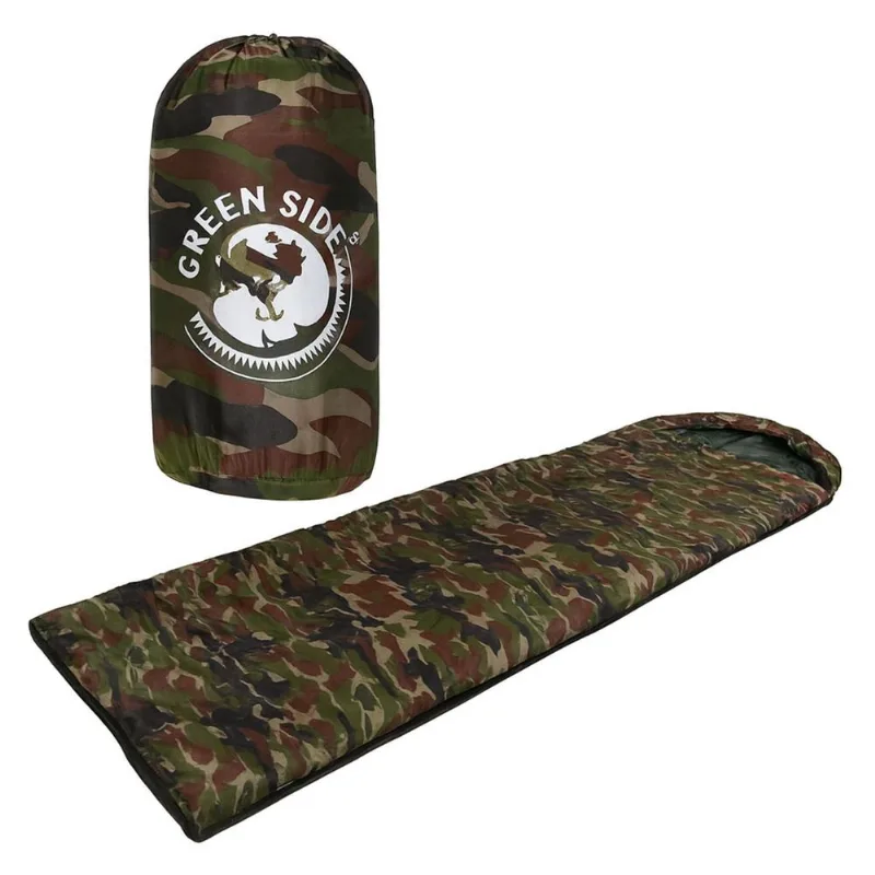 Bolsa de Dormir Tipo Momia Camuflada Camping 215x75cm Bolsa De Dormir Camuflada Camping 215x75cm Compacta