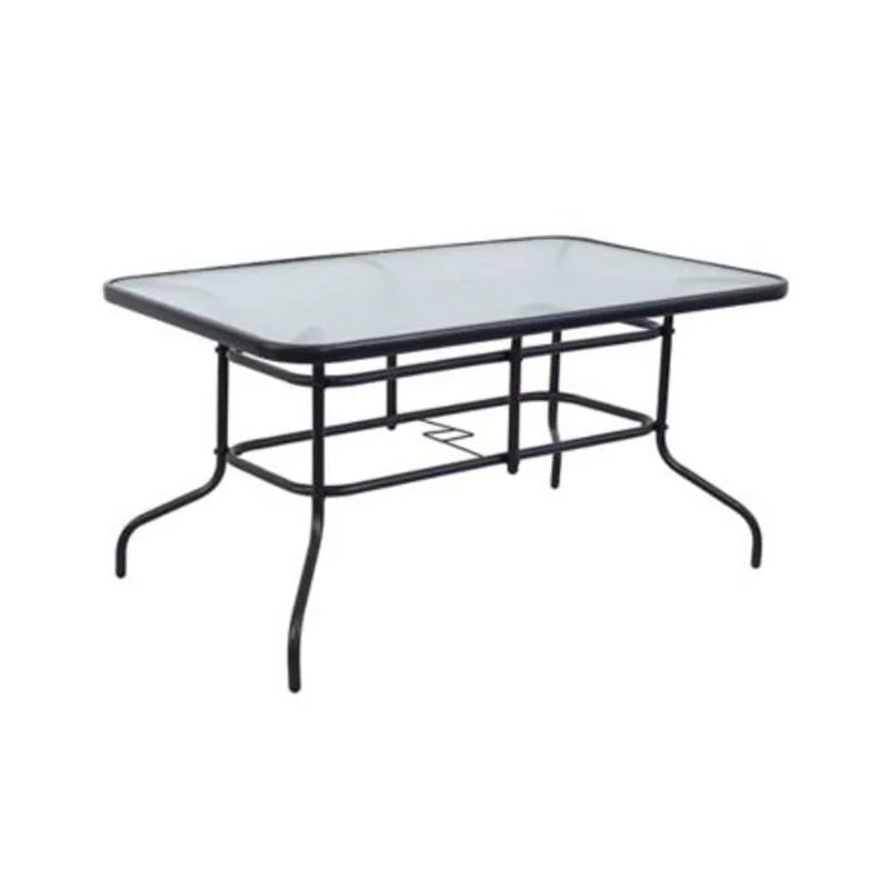 Mesa de exterior rectangular negra