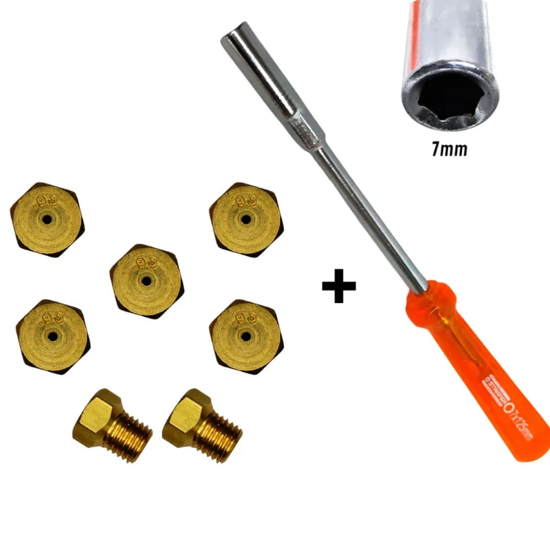 Kit conversão de fogão Para gás gn encanado + Chave canhão