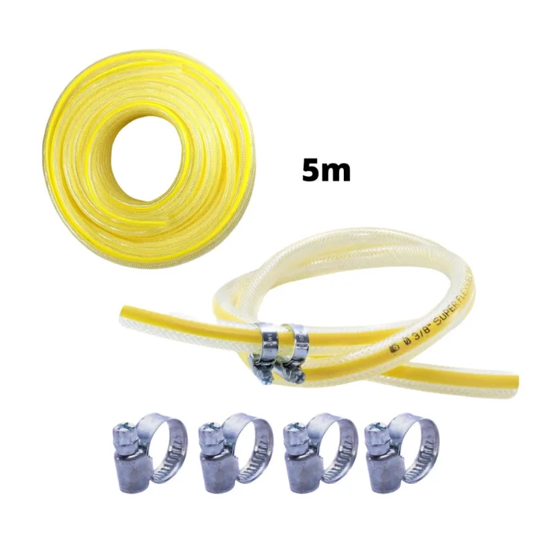 Mangueira para gás 05m + abraçadeiras 3/8 aperto rápido