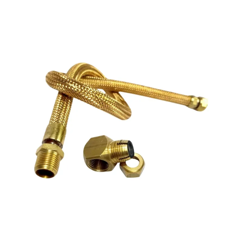 Mangueira de cobre para gás 80cm 1/2 + adaptador fêmea x bico espigão Fogão Cooktop Forno Saída bico bm