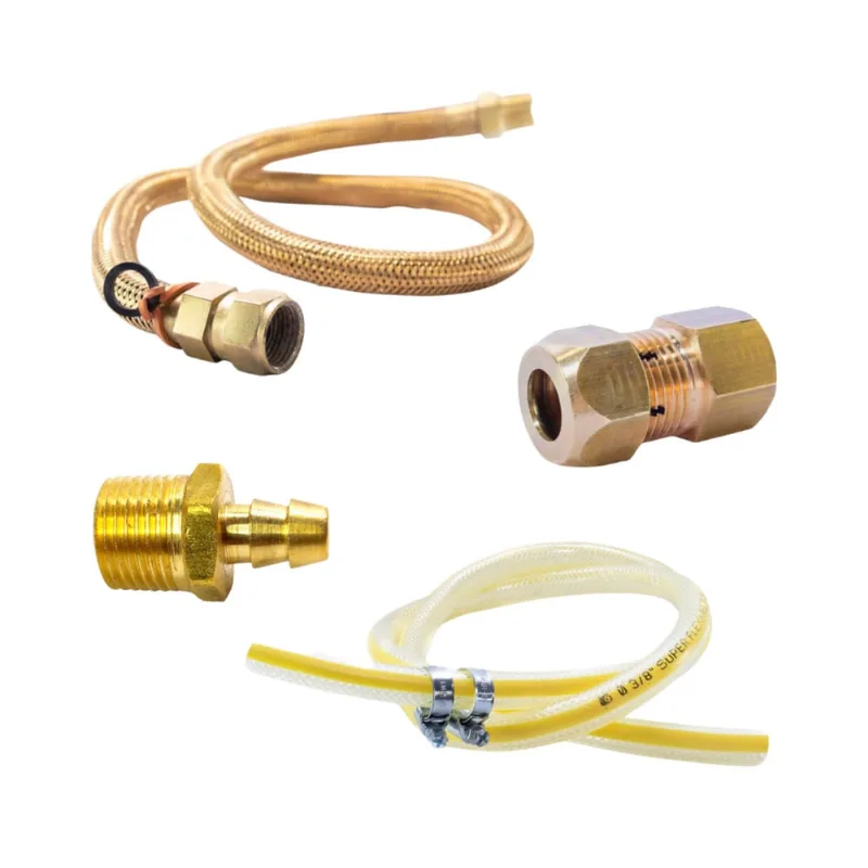 Mangueira de gás 1m tomback + 3m mangueira nitrílica 3/8 c/ adaptador e niple x bm