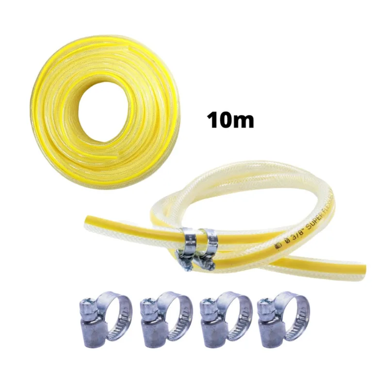 Mangueira para gás nitrílica 10m + abraçadeiras 3/8 aperto rápido
