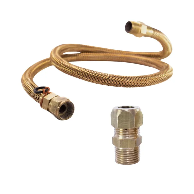 Mangueira de gás encanado 1,20m + adaptador Macho Instalação gás gn glp Forno Fogão Cooktop