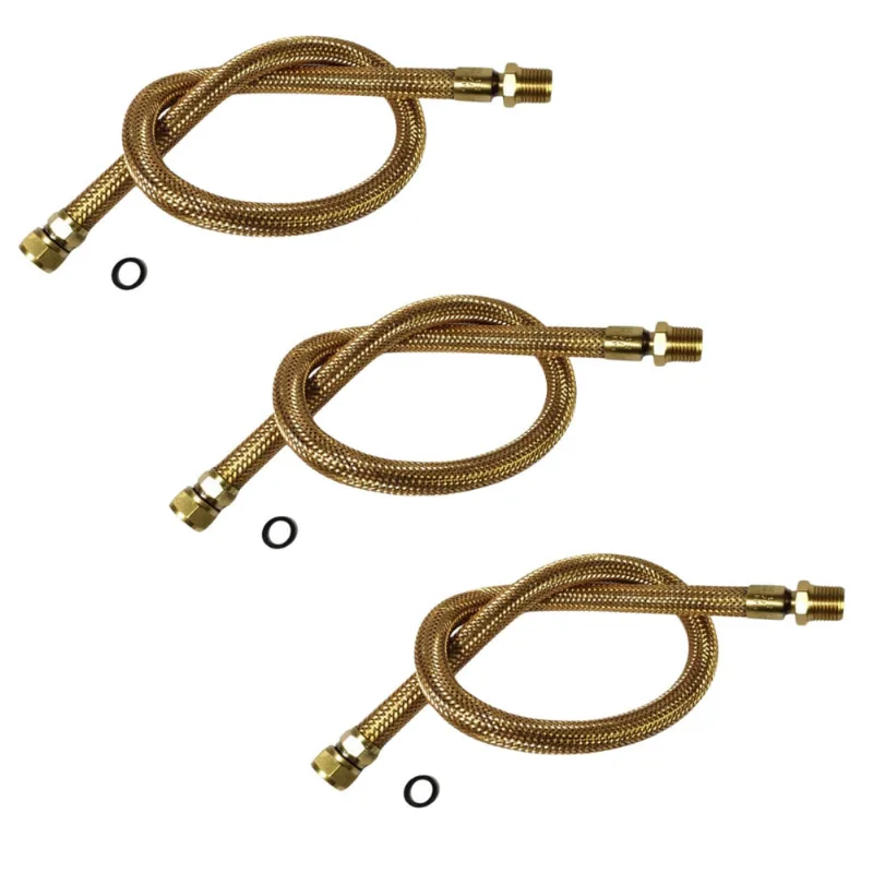 Kit 3un Mangueira de cobre para gás 80cm 1/2 Gás Encanado Selo Inmetro