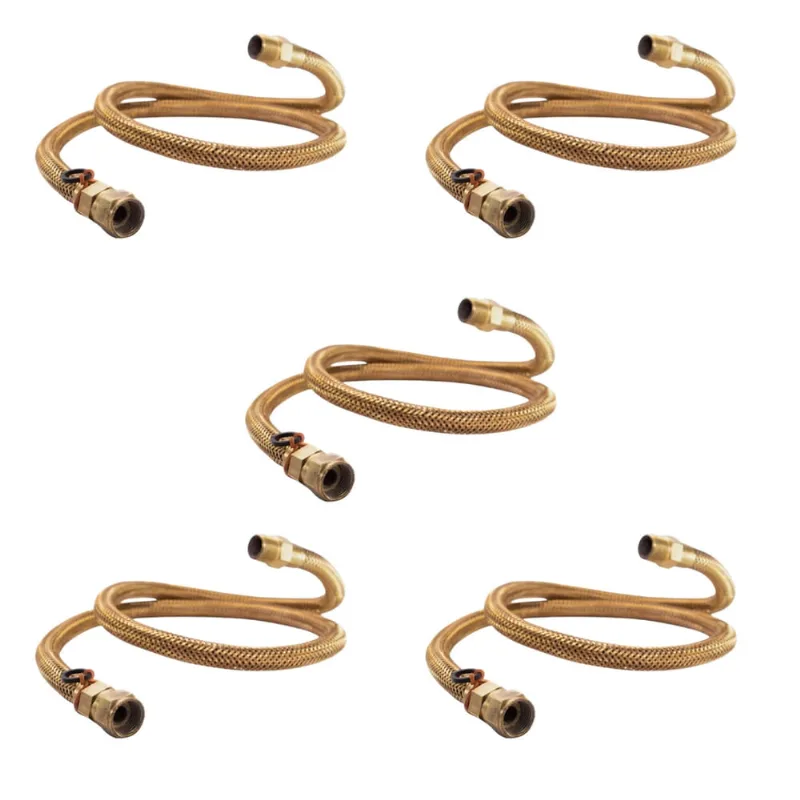 Kit 5un Mangueira de cobre para gás 1,20m 1/2 Gás Encanado Selo Inmetro