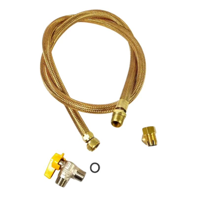 Mangueira gás predial 1,50m + Adaptador de Cooktop Registro Válvula de esfera 1/2