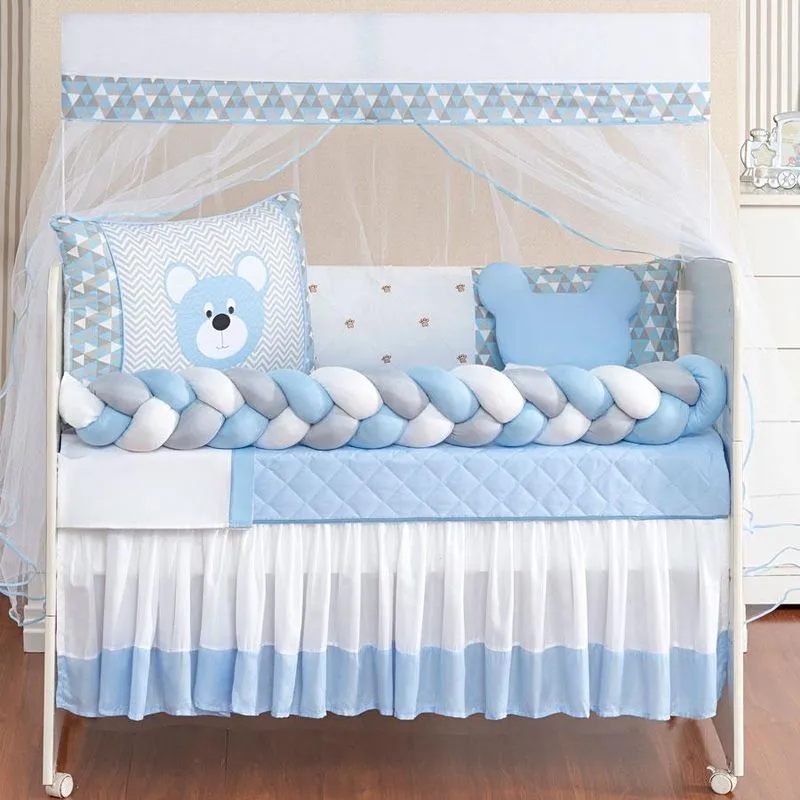 Kit Berço Ursinho Azul 11 Peças - Kit Americano Baby Bebê