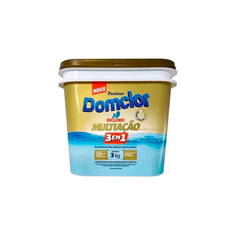 Cloro Piscina Dicloro Multipla Ação 3 Em 1 3kg Limpeza