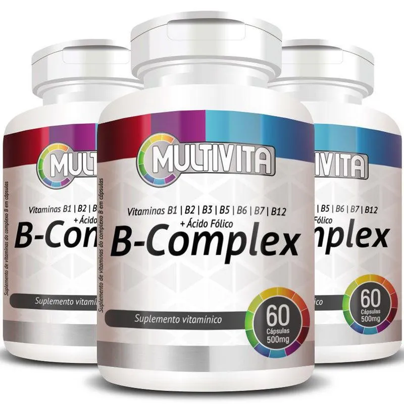 Vitaminas Do Complexo B (b-complex) - 3 Potes (180 Cáps)
