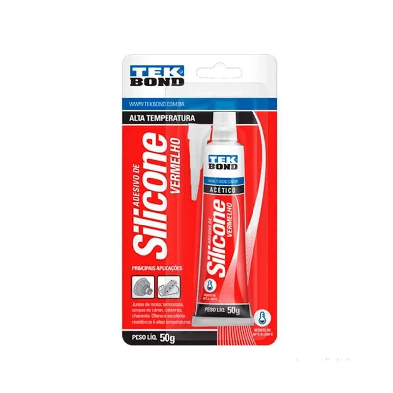 Adesivo Silicone Acetico Alta Temperatura 50kg Vermelho