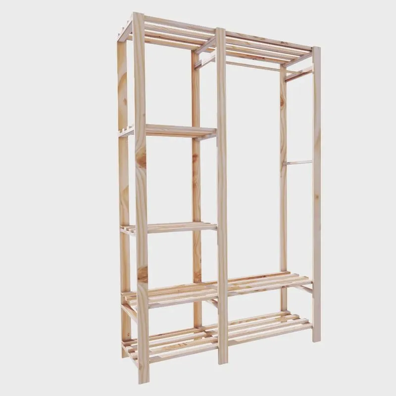 Organizador p/ Quarto Estante Industrial c/ Cabideiro Oferta