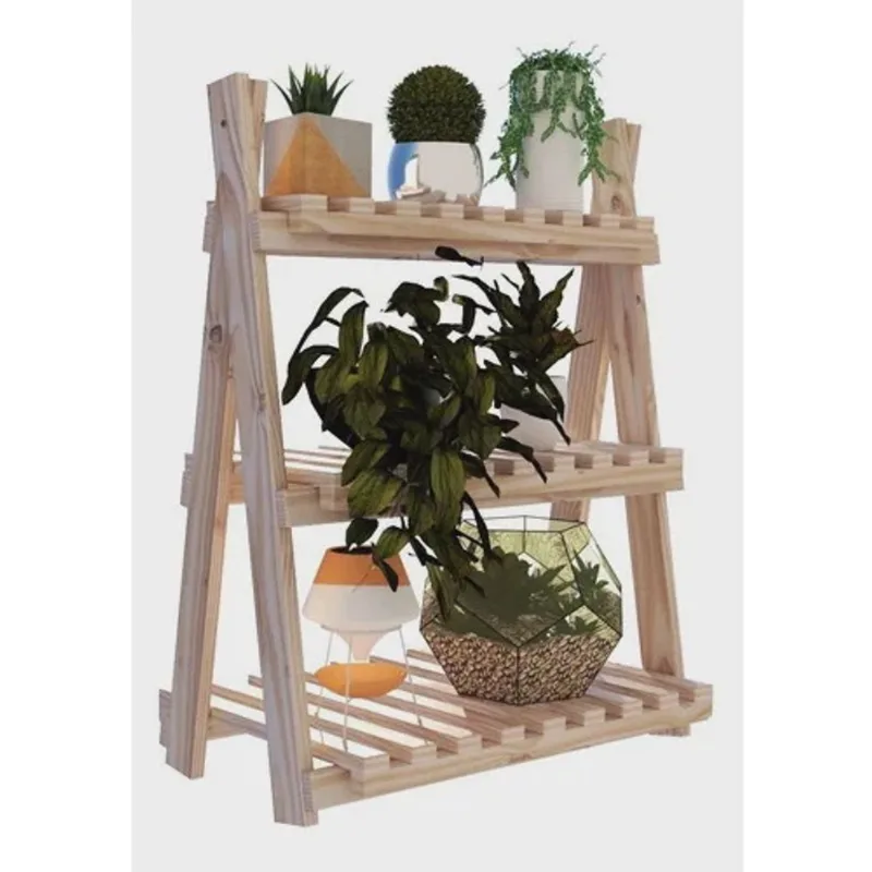Suporte Para Vasos 3 Prateleiras Cor natural