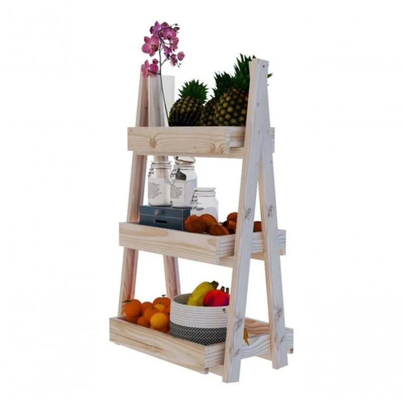 Fruteira Tripla Caixote 3 Andares Organizador Multiuso