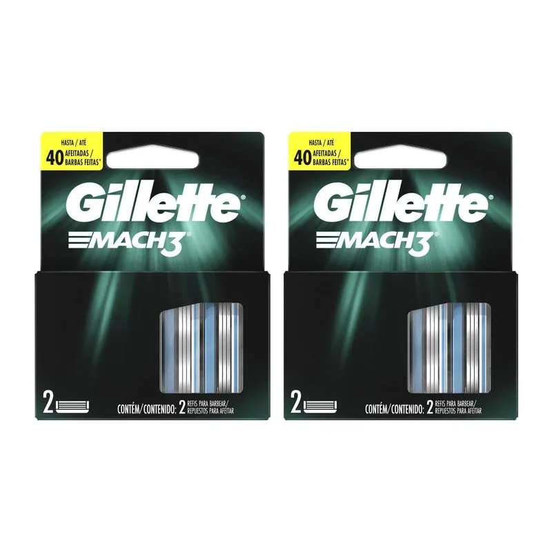 4 Cartuchos Para Recarga Carga Aparelho Gillette Mach 3