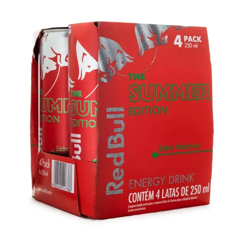 Pack Redbull Energy Drink Tropical Sabor Melancia 250ml Novo