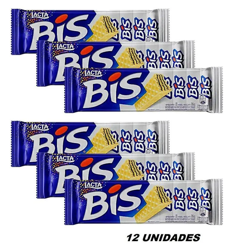 12 Bis Lacta Biscoito Wafer Com Recheio Cobertura Chocolate