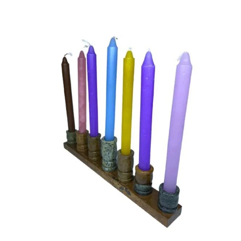 Suporte Castiçal Para 7 Velas 4hrs - Decoração Pedra Sabão