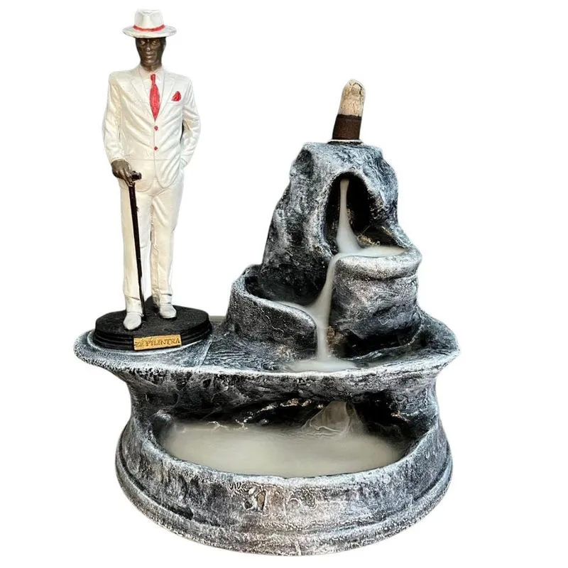 Incensário Cascata Zé Pelintra Branco 15 Cm - Imagem Umbanda