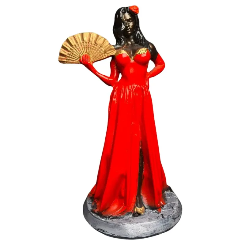 Pomba Gira Vermelha 21cm Alt. - Resina - Umbanda Candomblé