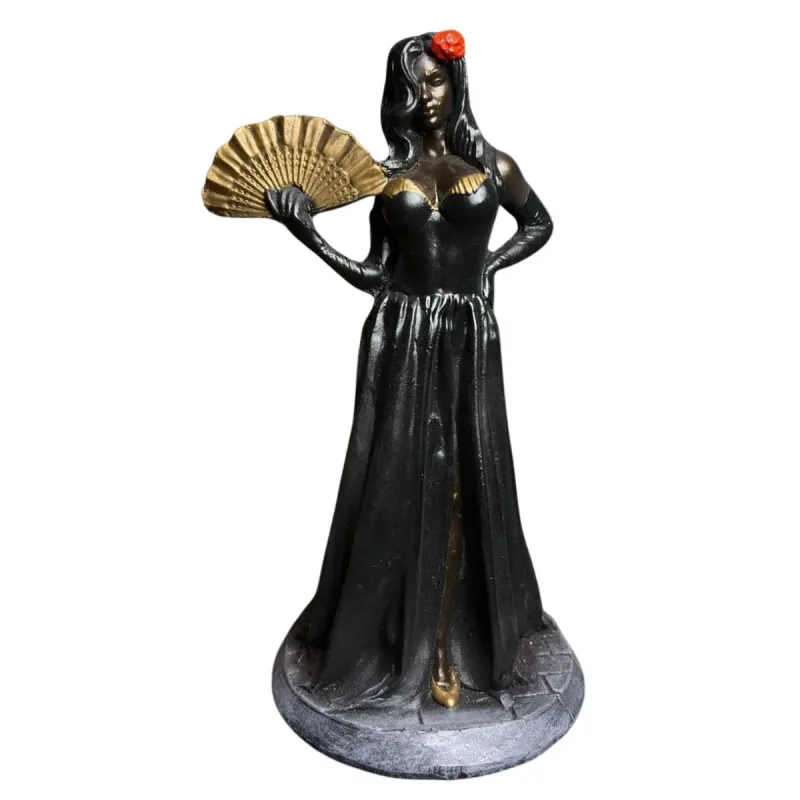 Pomba Gira Preta 21cm Alt. - Resina - Umbanda Candomblé